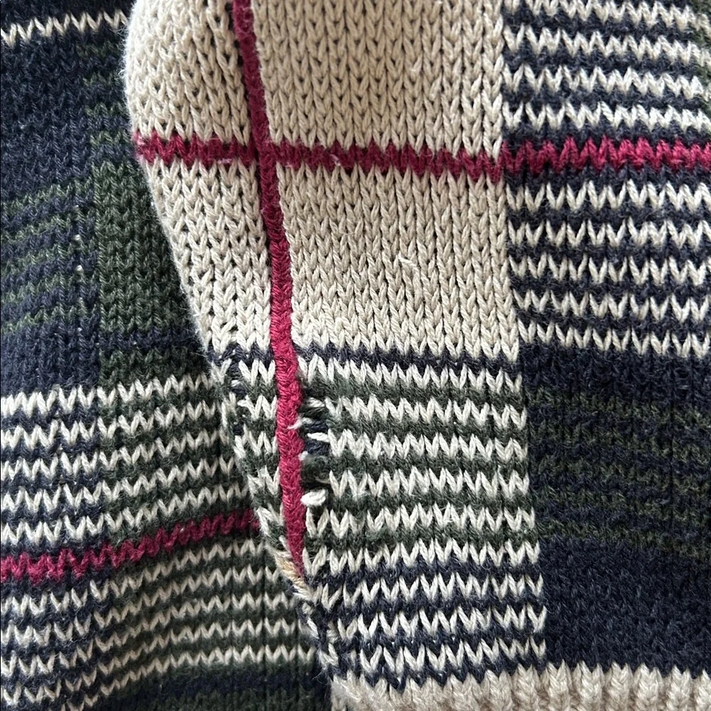 Wool & Gray men’s vintage crewneck cotton plaid knit sweater size large​​ - Picture 6 of 6